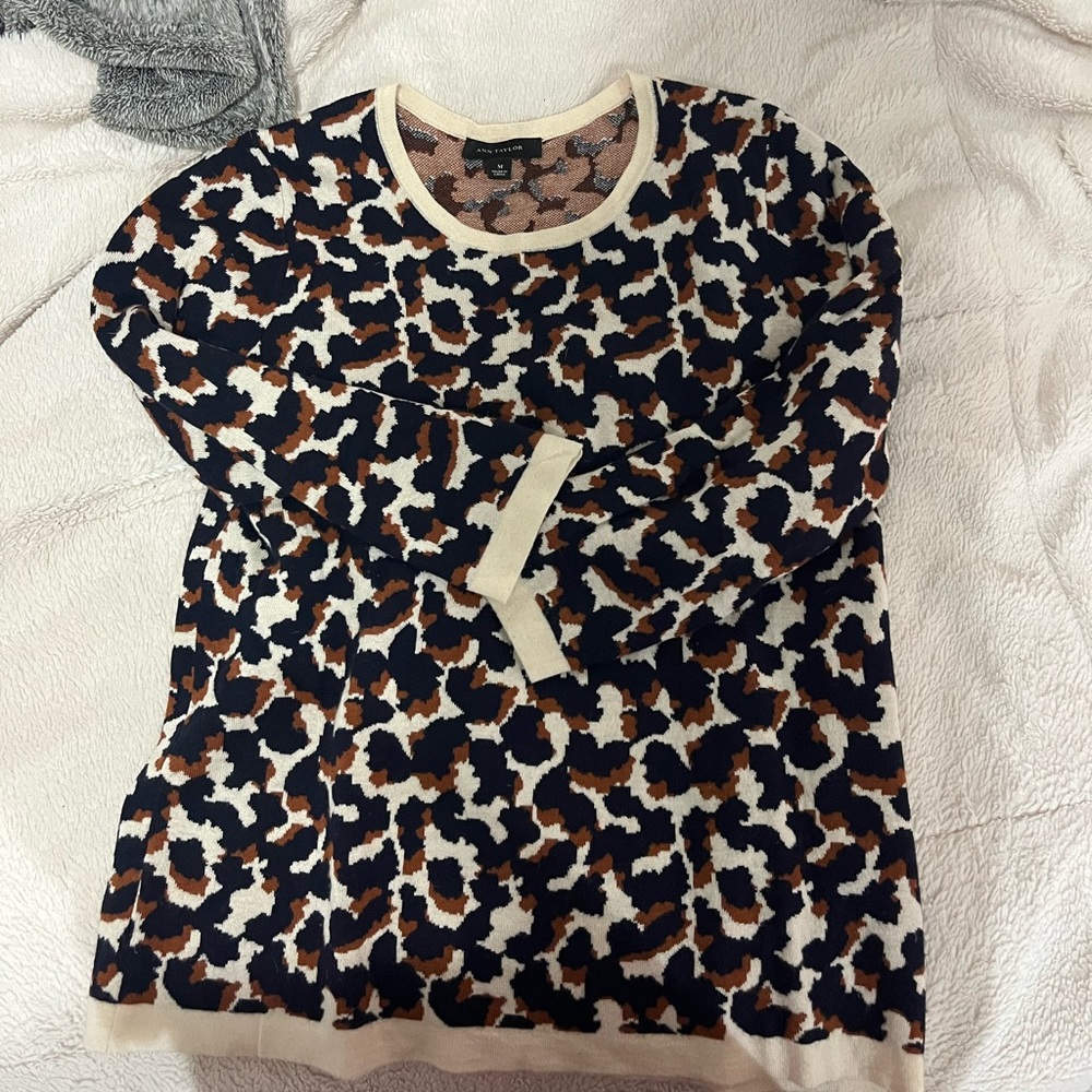 Ann taylor printed sweater 3/4 sleeve